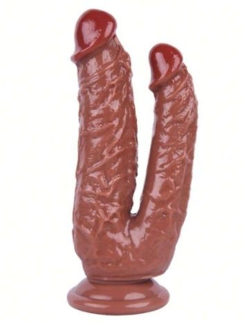 Melez Realistik Çift Başlı Dildo 19 cm